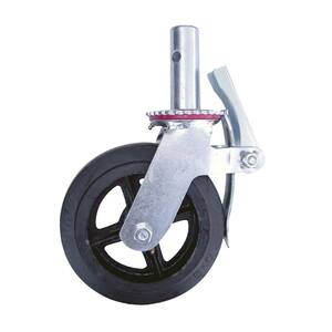 8 in. Scaffolding Caster Wheel in Heavy Duty Zinc/Aluminum Coated Steel with Safety Dual Lock Brake