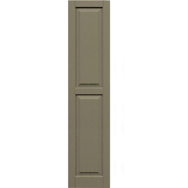 Winworks Wood Composite 15 in. x 68 in. Raised Panel Shutters Pair #660 Weathered Shingle