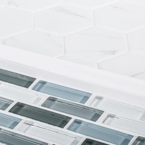 Whisper Valley White 11 in. x 12.625 in. Hexagon Matte Porcelain Wall and Floor Mosaic Tile (14.46 sq. ft./Case)