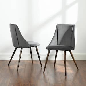 Upholstered Grey Side Dining Chair Modern Dining Chair (Set of 2)