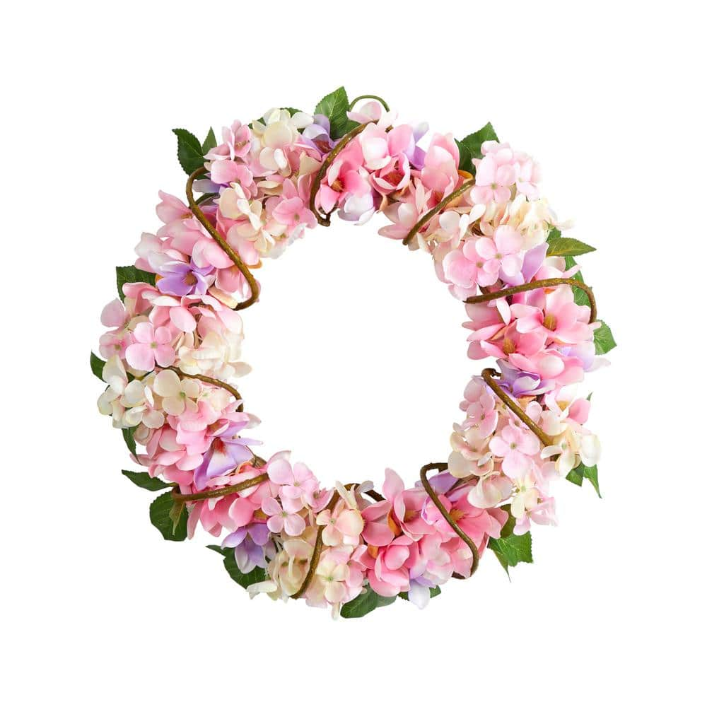 Nearly Natural 16in. Hydrangea Artificial Wreath