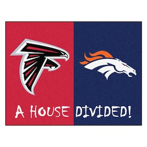 NFL House Divided - Falcons / Broncos 33.75 in. x 42.5 in. House Divided Mat Area Rug
