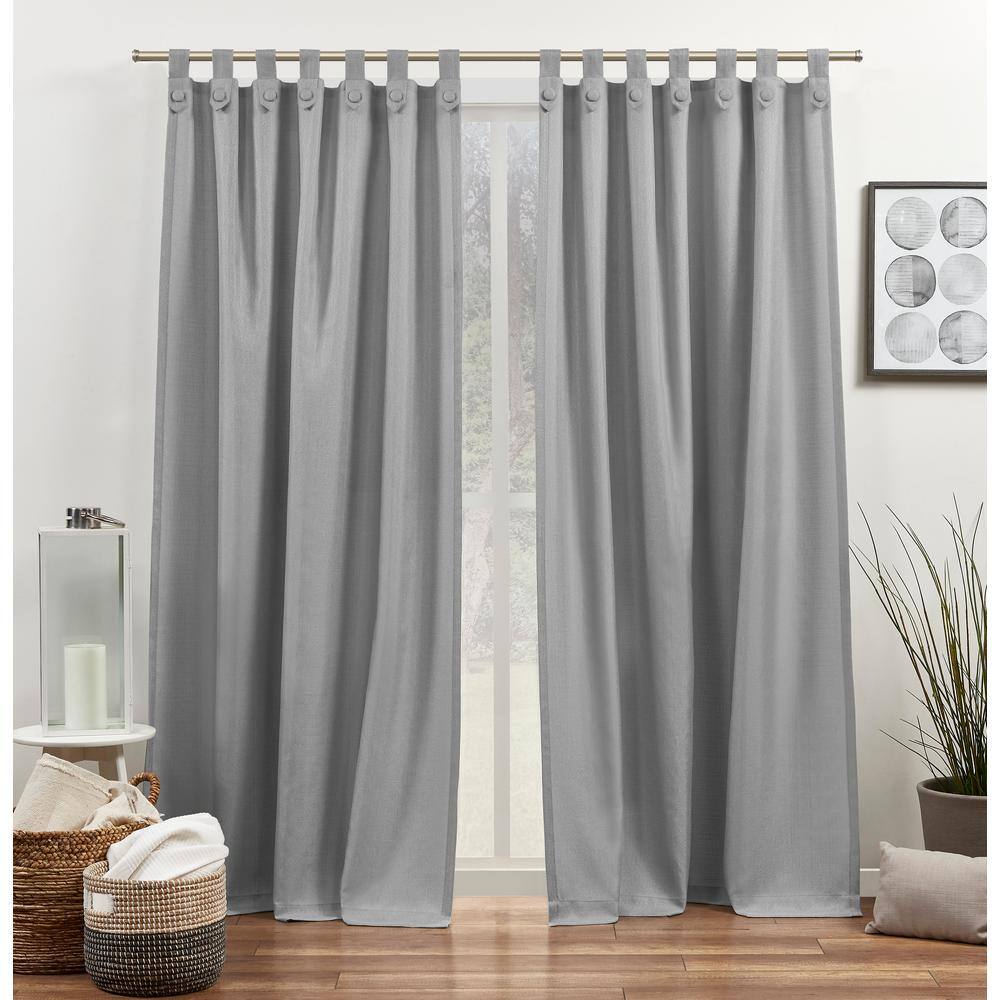 Loha Tuxedo Dove Grey Solid Light Filtering Tuxedo Tab Top Curtain, 54 in. W x 108 in. L (Set of 2) price history on PriceWatchPro