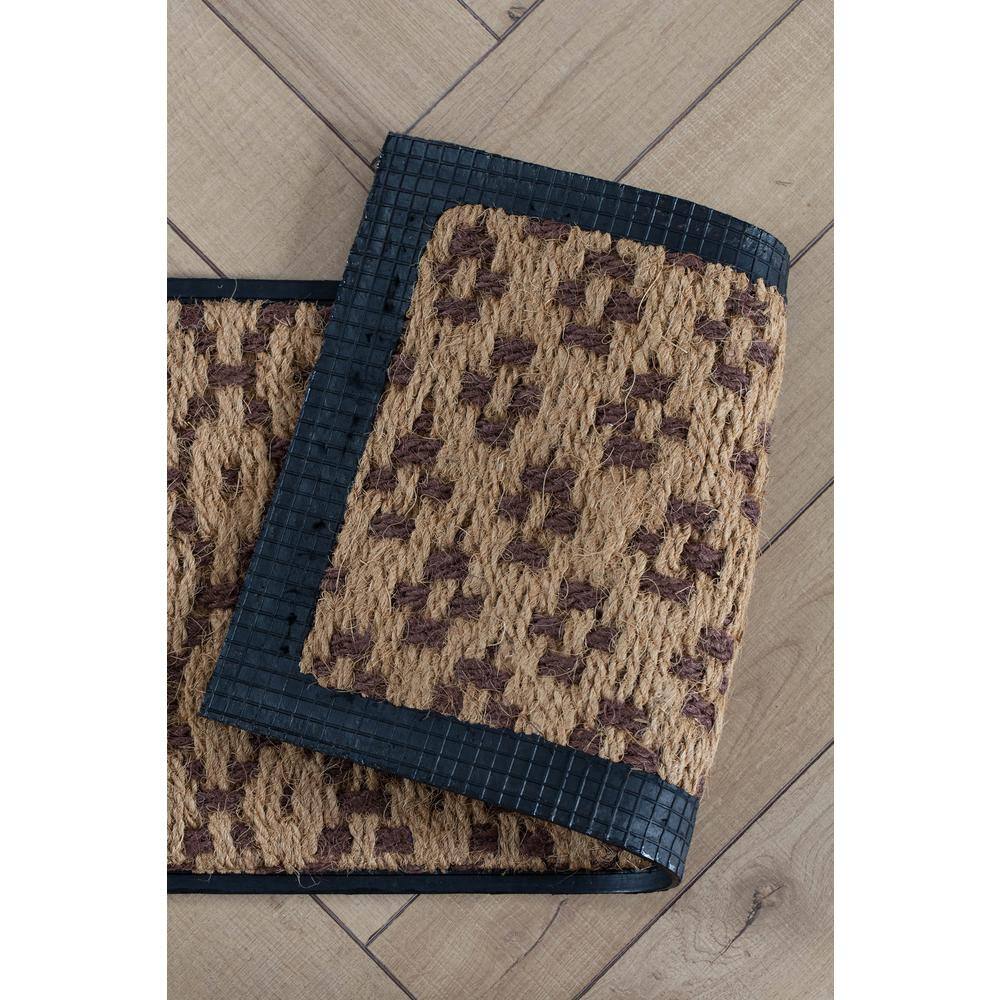 Black and Ivory Rubber Boot Tray with Coir Insert