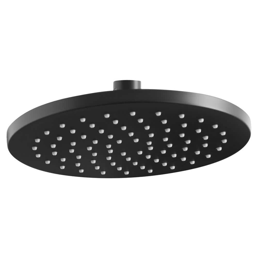 Studio 1-Spray 8 in. Single Wall Mount Fixed Rain Shower Head in Matte Blac