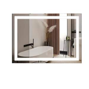 STYLETWO 42 in. W x 30 in. H Rectangular Frameless Anti-Fog Wall LED Light Bathroom Vanity Mirror with Illuminated Light