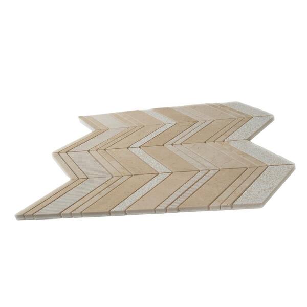 Apollo Tile (Sample) Sparta Beige 4-in x 4-in Polished Marble Chevron Marble Look Floor and Wall Tile
