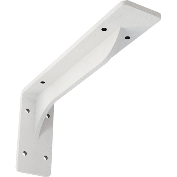 Ekena Millwork 2 in. x 4 3/4 in. x 10 in. Hammered White Embrey Steel Bracket