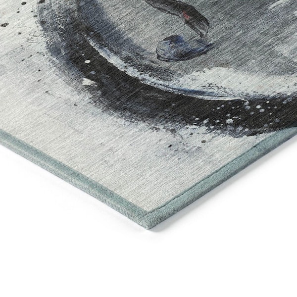 Chantille Machine Washable Indoor/Outdoor Abstract ACN2091 Gray 2 ft. 3 in. x 7 ft. 6 in. Runner Rug