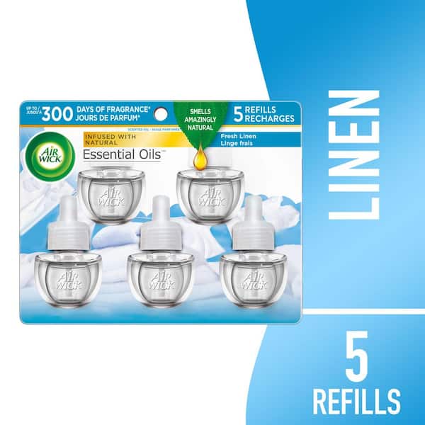 Air Wick 0.67 oz. Fresh Linen Automatic Air Freshener Oil Plug-In Refill (5-Refills) 62338-93793