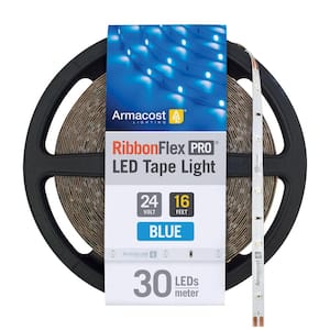 RibbonFlex Pro 24-Volt Blue LED Strip Light Tape 30 LED/m 16 ft. (5m)