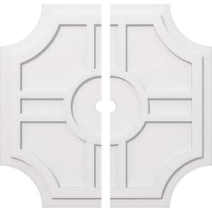1 in. P X 11-1/4 in. C X 34 in. OD X 2 in. ID Haus Architectural Grade PVC Contemporary Ceiling Medallion, Two Piece