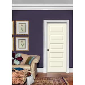 32 in. x 80 in. Rockport Vanilla Painted Right-Hand Smooth Molded Composite Single Prehung Interior Door