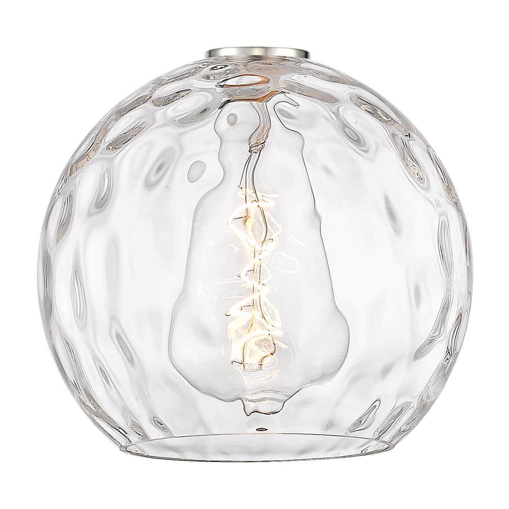 Athens Clear Water Glass Globe Pendant Light with Satin Nickel Finish