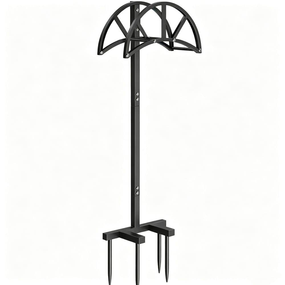Garden Hose Holder Freestanding with 4 Spikes Stainless Steel Screws Heavy Duty Steel Stand Holds Hose Black price history on PriceWatchPro