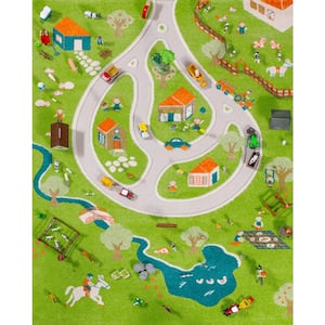 Farm Green, 3 ft. x 5 ft. 3D Soft and Cozy Non-Toxic Safe Play Area Rug for Kids Bedroom or Playroom