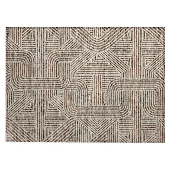 Addison Rugs Chantille Machine Washable Indoor/Outdoor Abstract ACN917 Brown 1 ft. 8 in. x 2 ft. 6 in. Area Rug