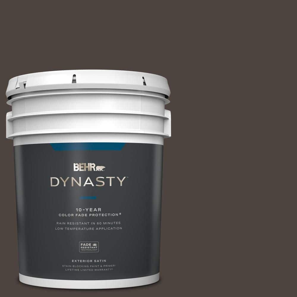 BEHR DYNASTY 5 gal. #PPU5-01 Espresso Beans Satin Enamel Exterior  Stain-Blocking Paint & Primer 965305 - The Home Depot