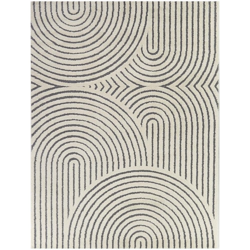 Caserio Cream/Grey 5 ft. x 7 ft. Abstract Area Rug price history on PriceWatchPro