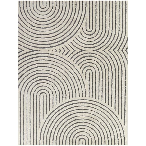 BALTA Caserio Cream/Grey 8 ft. x 10 ft. Abstract Area Rug