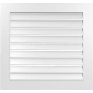 34 in. x 32 in. Vertical Surface Mount PVC Gable Vent: Functional with Standard Frame