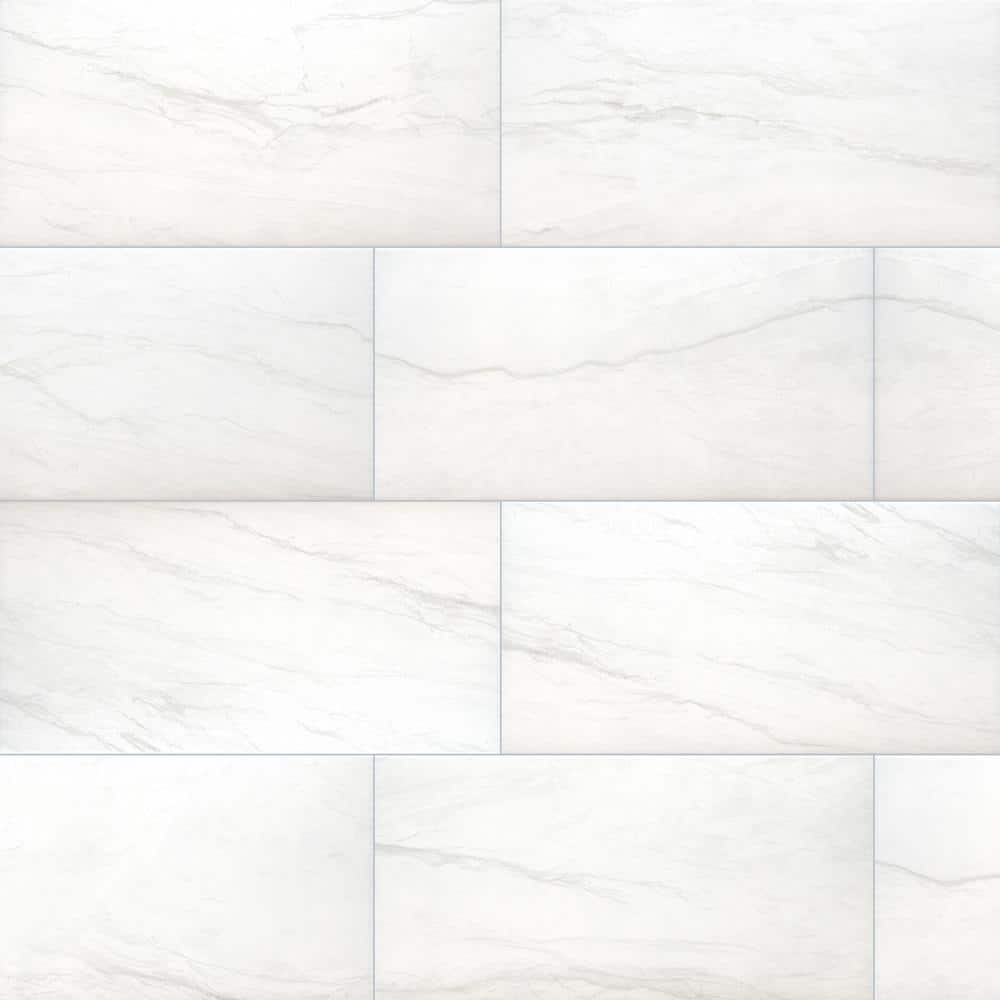 Msi Part # NADEWHI1224 - Msi Adella White Satin 12 In. X 24 In. Matte  Ceramic Stone Look Wall Tile (14 Sq. Ft./Case) - Tile - Home Depot Pro