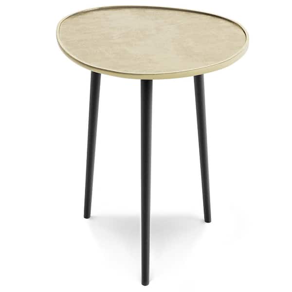 Simpli Home Tanner 19 in. W Gold Metal Side Table