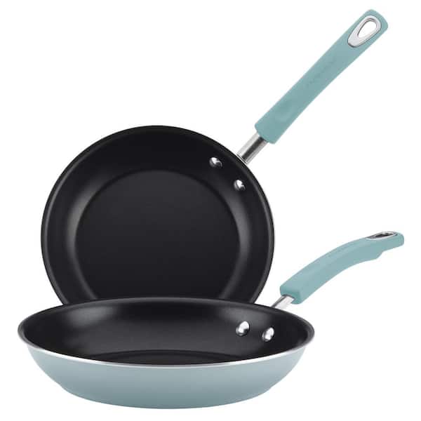 Rachael Ray 2-Piece Sky Blue Classic Brights Hard Enamel Nonstick Skillet Set