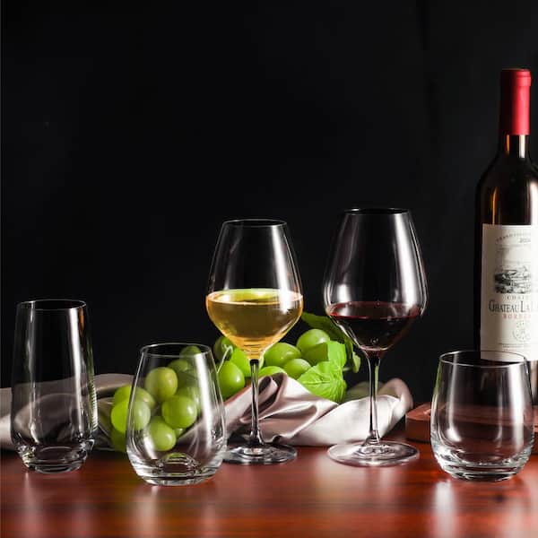 Stemless Wine Glasses Set of 6-15 0z. Oversized Wine Glass - Made from  BPA-Free, Sturdy
