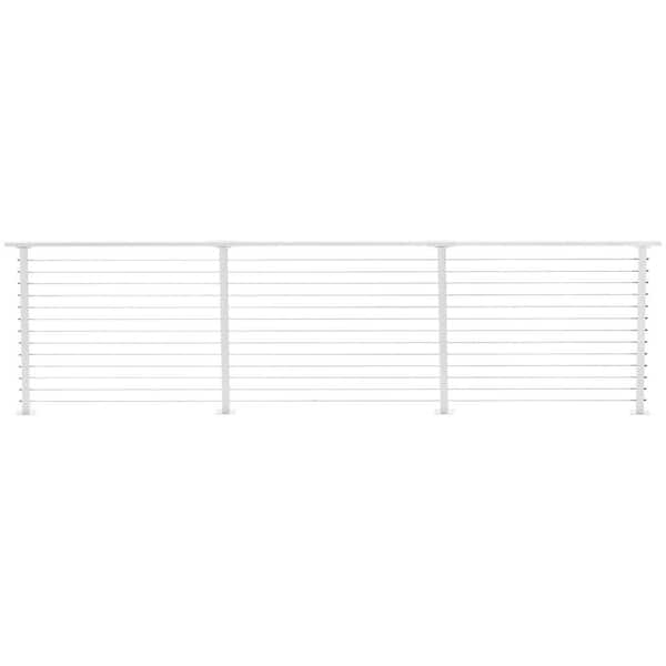 CityPost 18 ft. Deck Cable Railing, 42 in. Base Mount, White CP-18-W-D ...