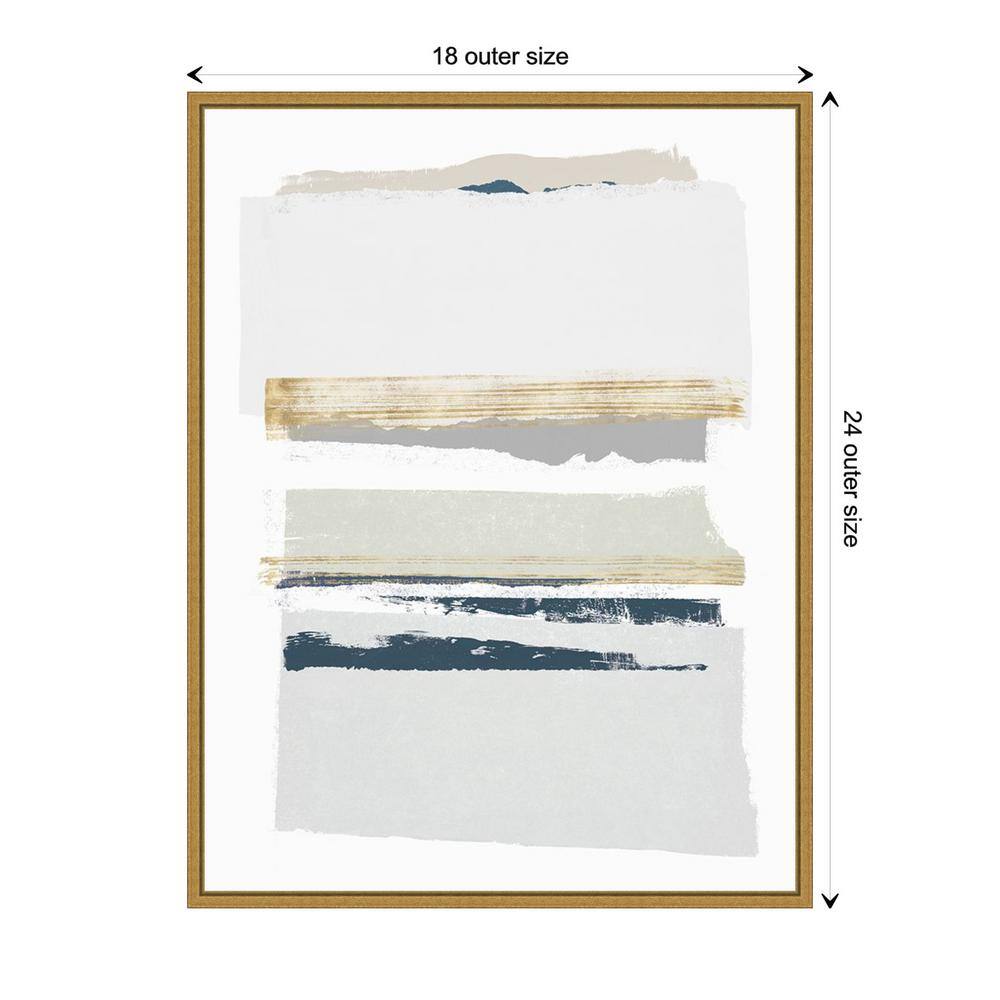 Boulevard I Neutral Abstract Canvas Art with Gold Frame