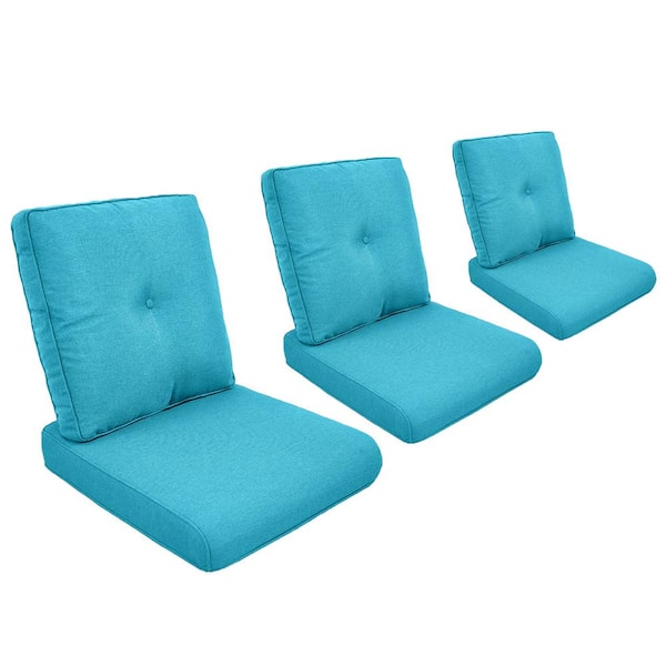 ArcoBay 22 in. x 25 in. x 4 in. 6-Piece Deep Seating Outdoor Lounge Chair Replacement Cushion Set in Light Blue
