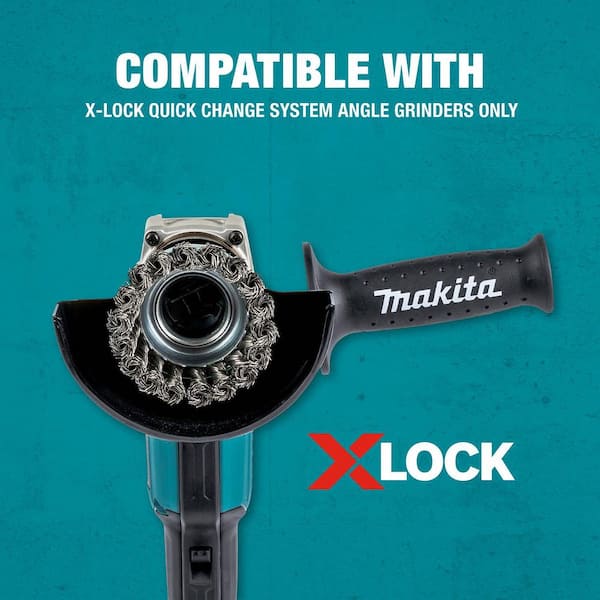 Makita X-Lock Quick Change System 3-1/8 in. Carbon Steel Knot Wire Cup  Brush D-72621 - The Home Depot