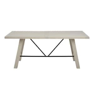 Sonoma Reclaimed White Wood 4 Legs Dining Table Seats 6