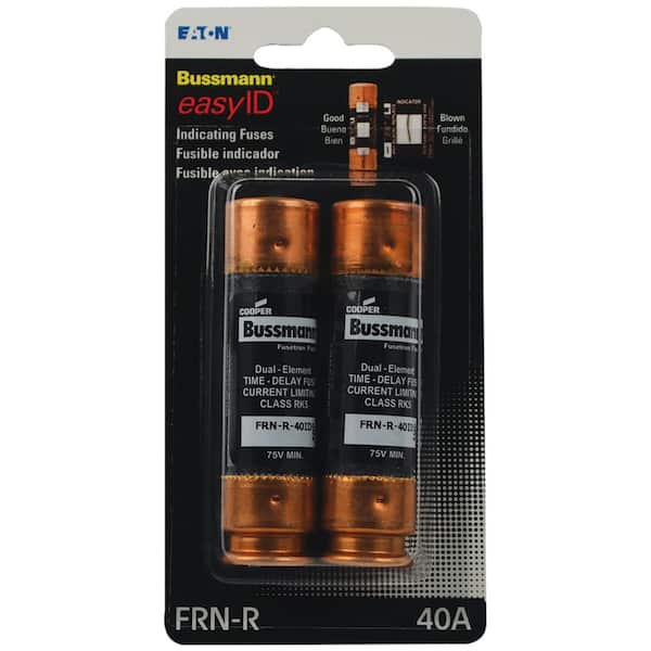 40 Amp EasyID Fusetron Dual Element Time-Delay Current Limiting Class RK5 Fuse 250-Volt Carded UL-Listed