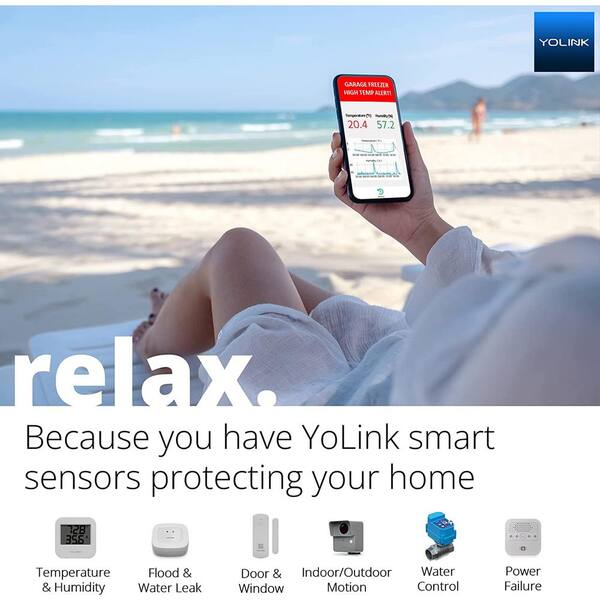 YoLink Smart Wireless Temperature/Humidity Sensor Wide Range (-22 to 158  degrees) Works with Alexa, 2 Pack - Hub Included YS8003-H2T - The Home Depot