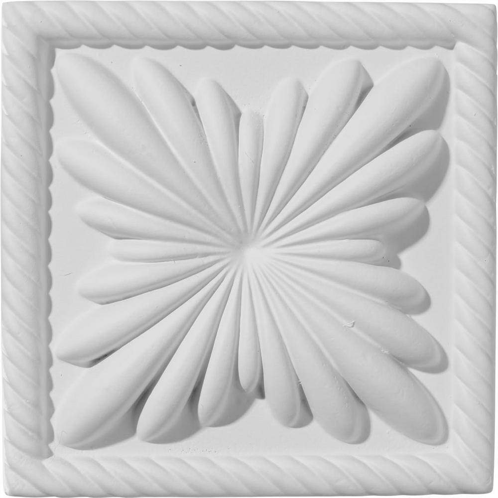 Ekena Millwork 43/8 in. x 1 in. x 43/8 in. Cole Plinth Block