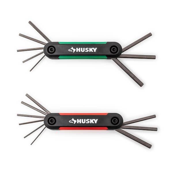 Folding Hex Key Set (9-Pieces SAE, 8-Pieces MM)
