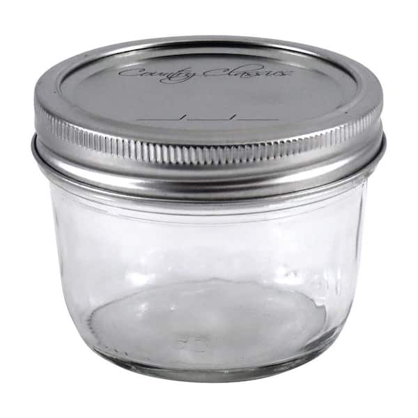 COUNTRY CLASSICS 8 oz. Wide Mouth Glass Canning Jar (2 packs of 12