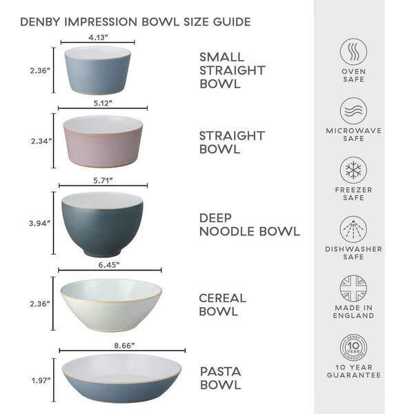 Denby Stoneware Impression Assorted Set of 413.5 oz. Straight