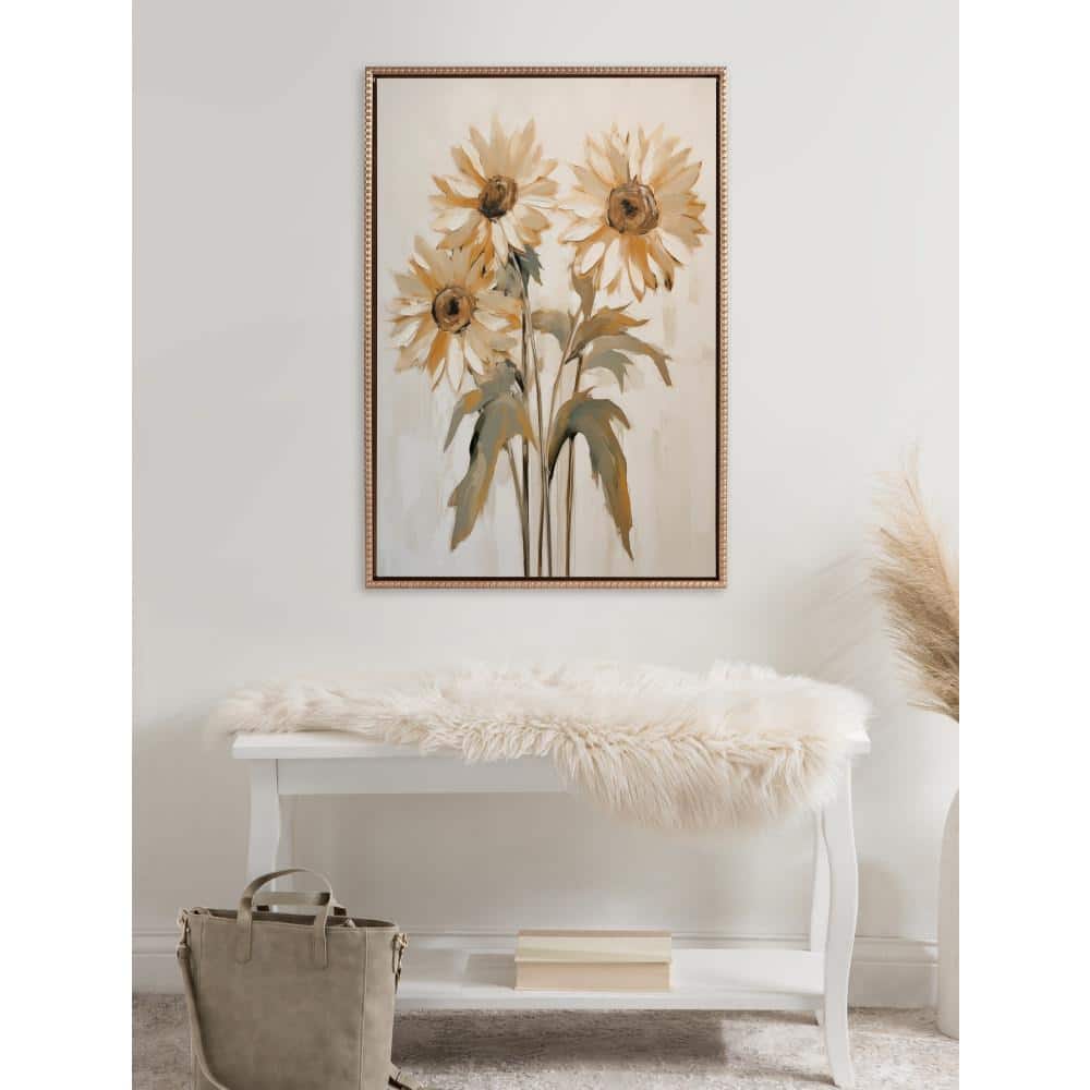Gold Framed Canvas Art Print with Beaded Edge, 23" x 33"