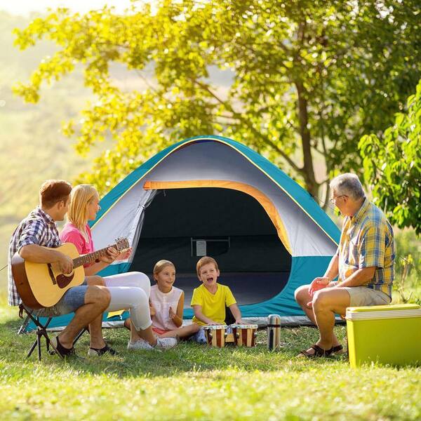 8 ft. x 7 ft. 4-Person Waterproof Windproof Camping Tent with