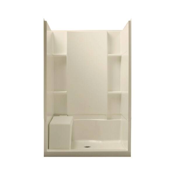 STERLING Accord Seated 36 in. x 48 in. x 74-1/2 in. Shower Kit in Almond-DISCONTINUED
