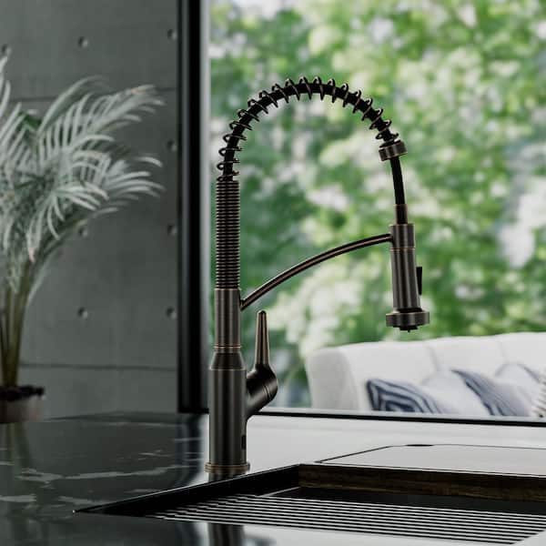 Scottsdale Single Hole Single Handle Pull-Down Sprayer Sensor Kitchen Faucet In Oil-Rubbed Bronze