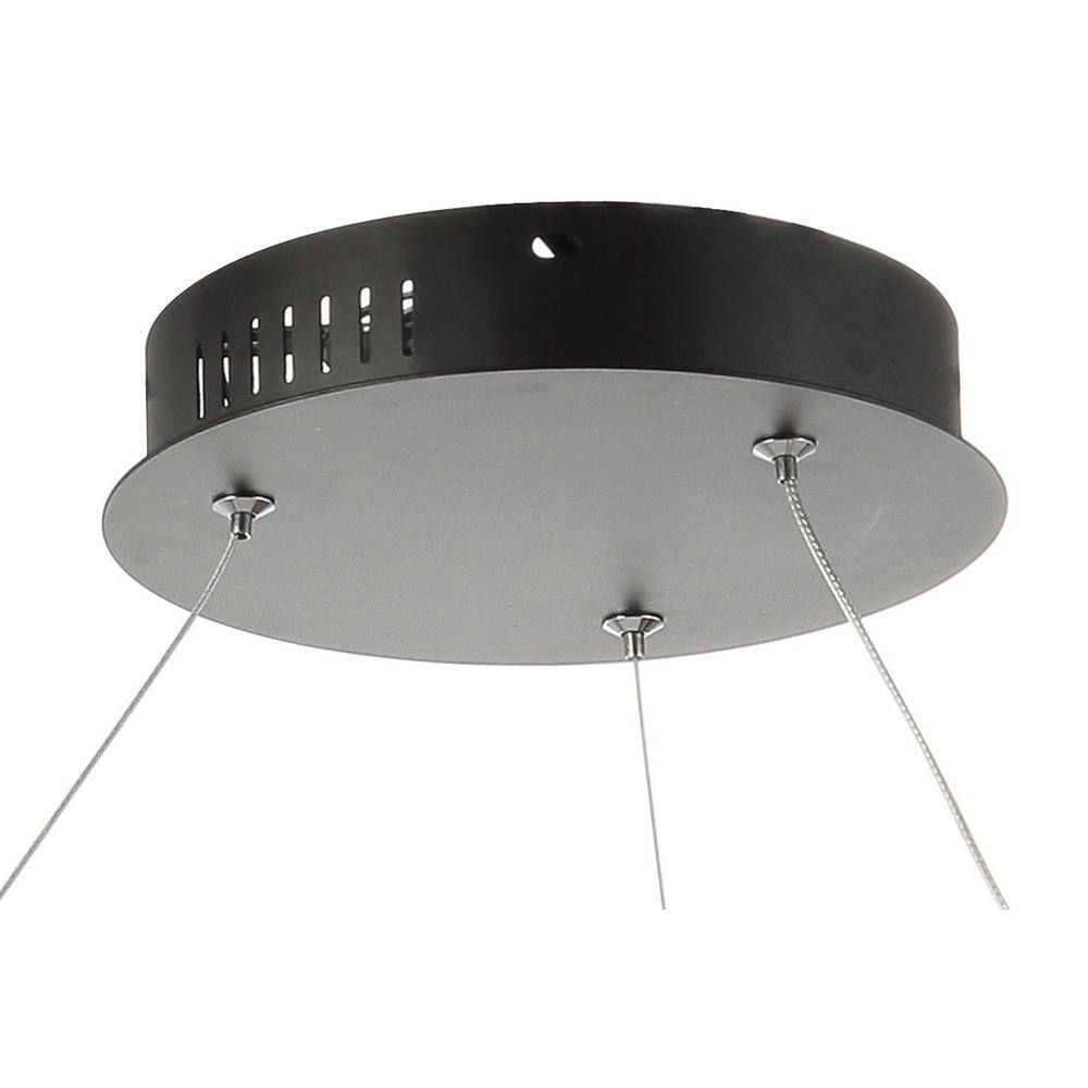 Brice Matte Black 23.75" Integrated LED Modern Drum Pendant