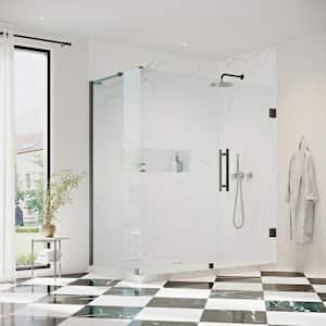 Tampa-Pro 59 1/8 in. W x 72 in. H Rectangular Pivot Frameless Corner Shower Enclosure in Black