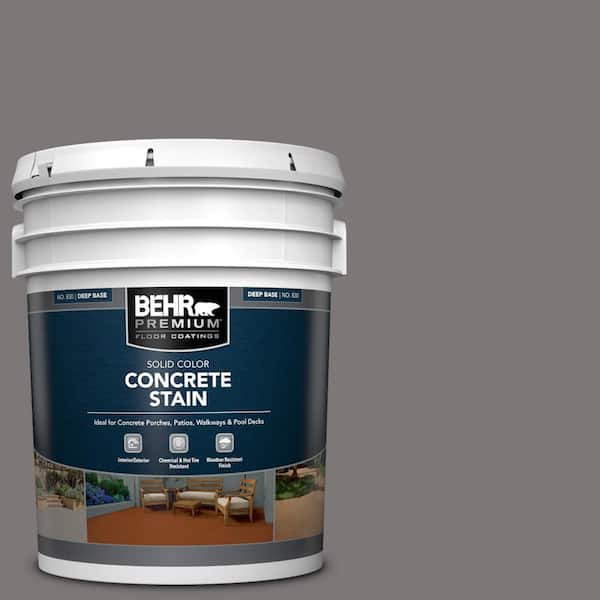 BEHR PREMIUM 5 gal. #PFC-74 Tarnished Silver Solid Color Flat Interior/Exterior Concrete Stain
