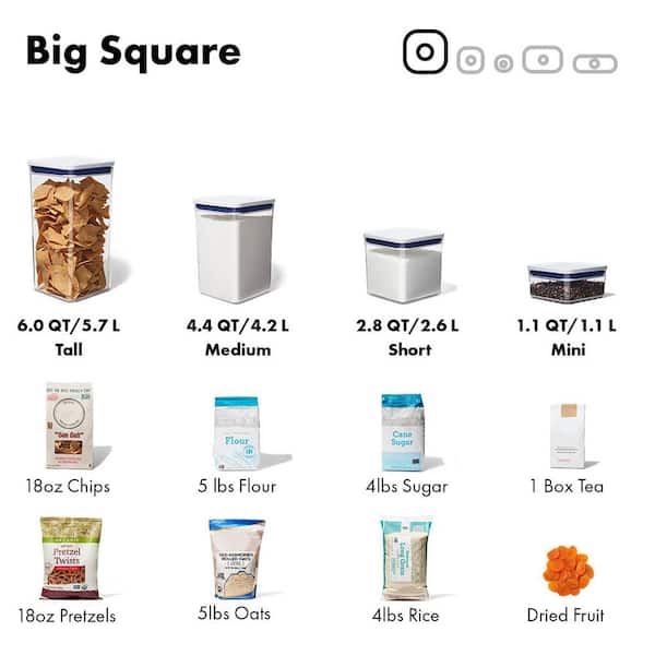 OXO Good Grips 4.4 Qt. Clear Square SAN Plastic Food Storage