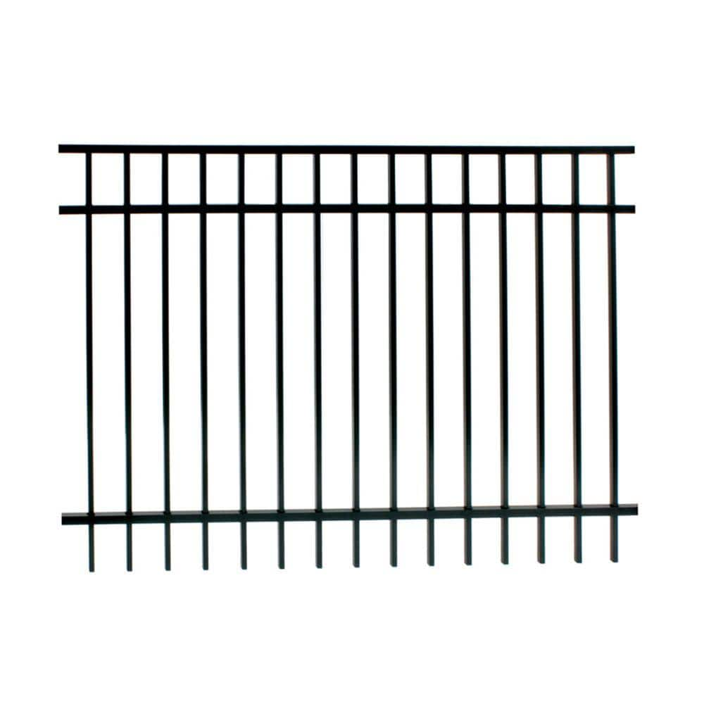 FORGERIGHT Vinings 5 ft. H x 6 ft. W Black Aluminum Pre-Assembled Fence ...