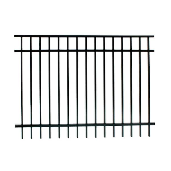 FORGERIGHT Vinings 5 ft. H x 6 ft. W Black Aluminum Pre-Assembled Fence Panel (5-Pack)